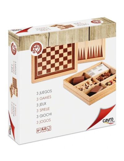 GERON - 02613 - INLAID CHESS DRAUGHTS AND BACKGAMMON