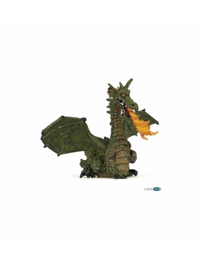 Papo - Dragon ailé vert avec flamme - 39025