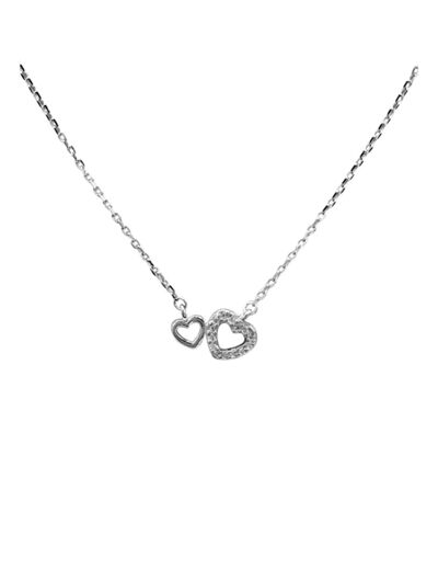 COLLIER EN ARGENT PETITS COEURS AVEC PIERRES