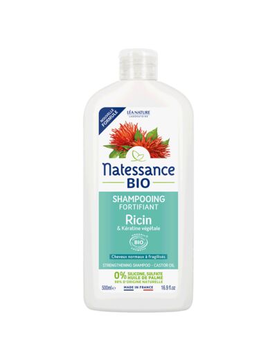 NATESS Shampoing Fortifiant Ricin bio & Kératine 500 ml