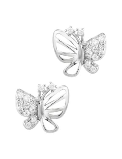 BOUCLES D'OREILLES EN ARGENT PAPILLON AVEC PIERRES