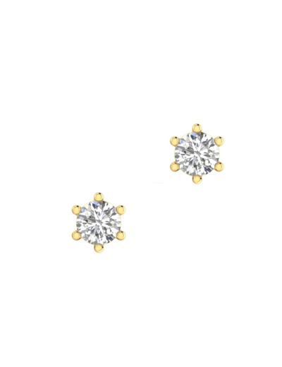 BOUCLES D'OREILLES EN PLAQUE OR SOLITAIRE 3 MM