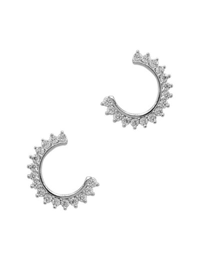 BOUCLES D'OREILLES EN ARGENT CERCLE OUVERT AVEC PIERRES