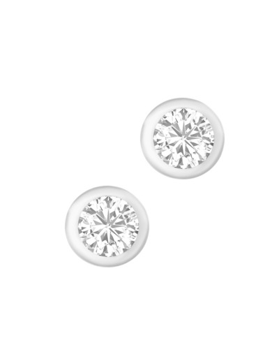 BOUCLES D'OREILLES EN ARGENT SOLITAIRE CLOS