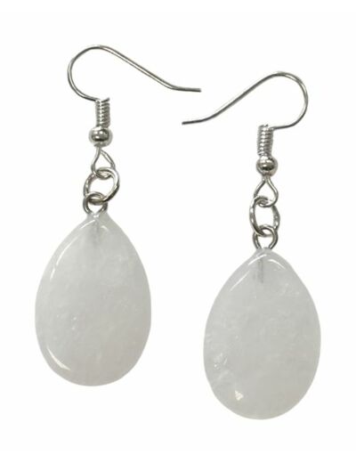 Claraline : Boucles d'Oreilles Goutte Cristal de Roche