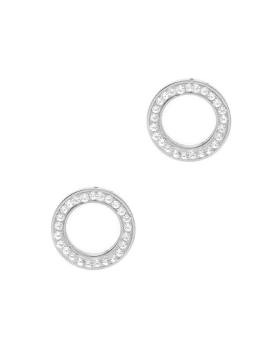 BOUCLES D'OREILLES EN ACIER CERCLE STRASS