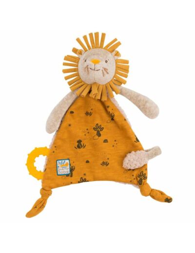 Doudou attache-tétine lion Sous mon baobab