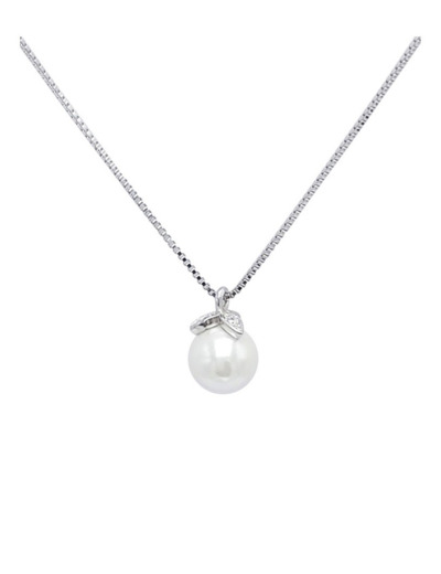 COLLIER EN ARGENT AVEC PERLE BLANCHE