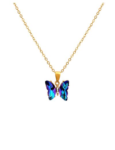 COLLIER AVEC PAPILLON BLEU SAPHIR