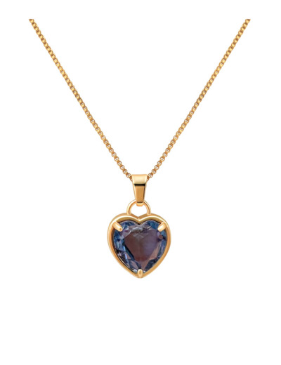 COLLIER PENDENTIF COEUR BLEU