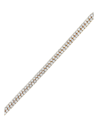 BRACELET RIVIERE EN ACIER DORE AVEC STRASS