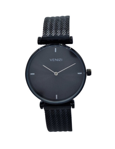 Montre Venizi noire bracelet maille milanaise