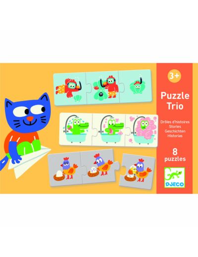 Puzzle Djeco - Drôles d'histoires - 8 x 3pcs - DJ08117