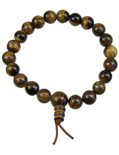 Claraline : Bracelet mala tibétain - Oeil de tigre