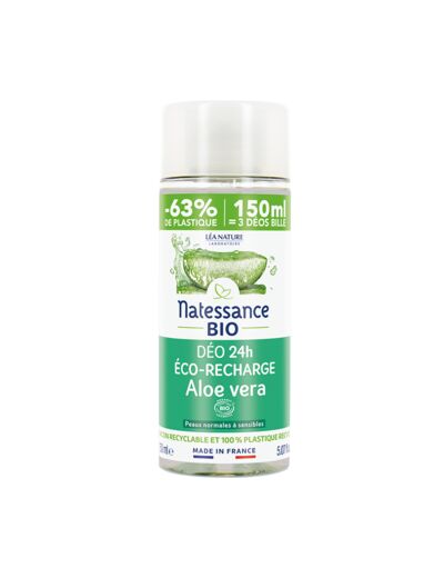 NATESS Déodorant 24h eco-recharge aloe véra bio 150 ml