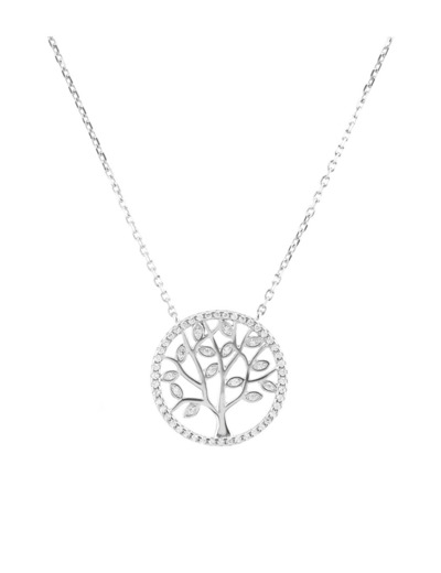 COLLIER EN ARGENT ARBRE DE VIE AVEC PIERRES