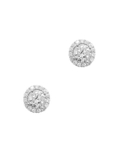 BOUCLES D'OREILLES EN ARGENT SOLITAIRE ET PIERRES