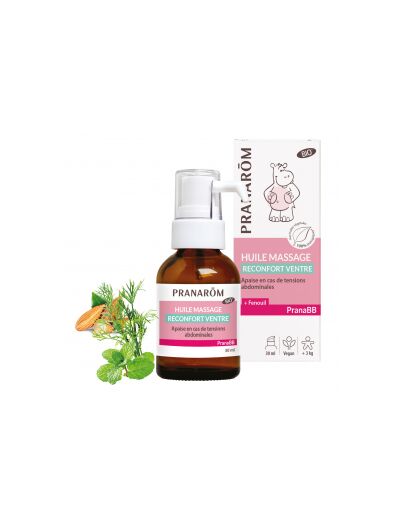 Pranarom-PranaBB Huile Massage Réconfort Ventre Bio 30 ml