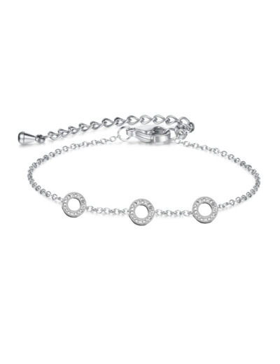 BRACELET EN ACIER 3 CERCLES AVEC STRASS