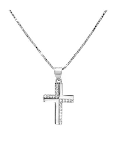 COLLIER EN ARGENT PENDENTIF CROIX