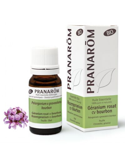 Pranarom-Huile essentielle Géranium rosat CV Bourbon Bio 10 ml