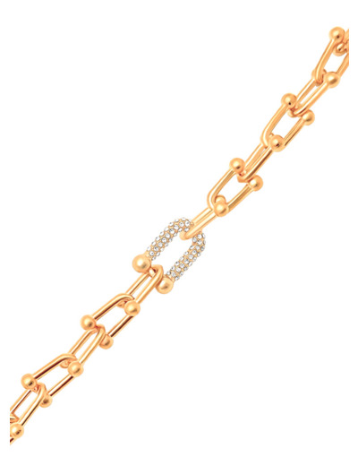 BRACELET DORE AVEC MOTIF CENTRAL ET STRASS