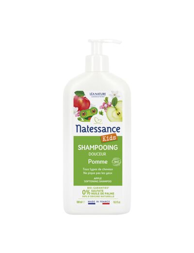 NATESS Shampooing Kids Pomme - tous types de cheveux (dès 3 ans) 500 ml