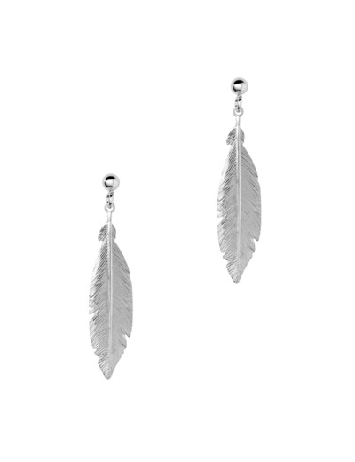 BOUCLES D'OREILLES EN ARGENT PLUME