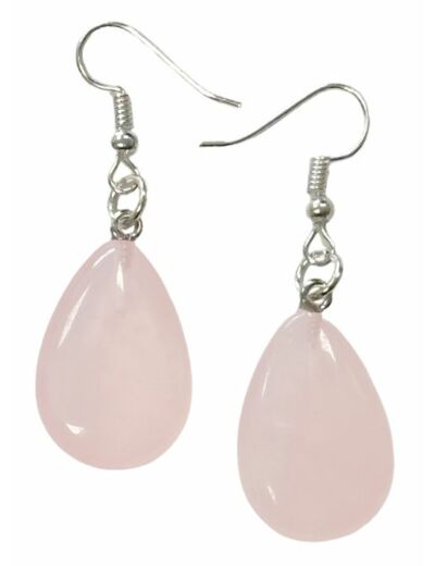 Claraline : Boucles d'Oreilles Goutte Quartz Rose