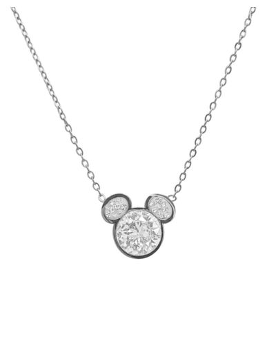 COLLIER EN ACIER TETE DE MICKEY MOUSE AVEC STRASS