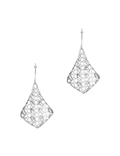 BOUCLES D'OREILLES EN ARGENT LOSANGE