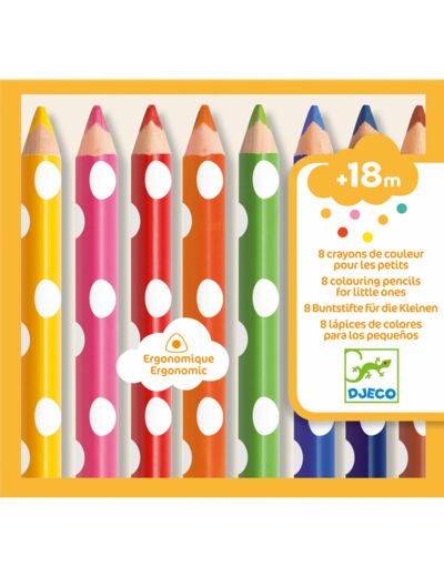 8 colouring pencils for little ones