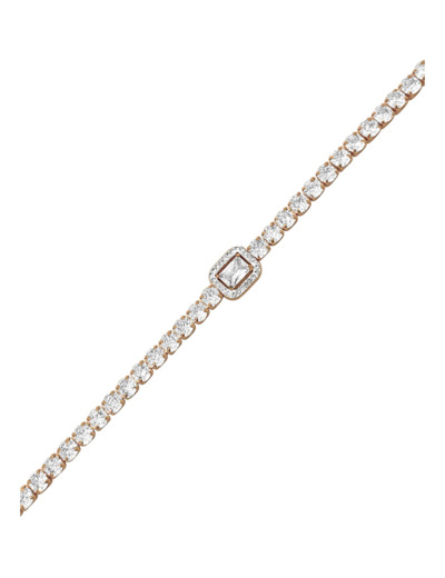 BRACELET RIVIERE  AVEC ZIRCONIUM ET SOLITAIRE CENTRAL