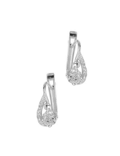 BOUCLES D'OREILLES EN ARGENT SERTIE DE PIERRES