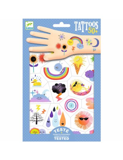 Set de tatouages sur le thème de la météo