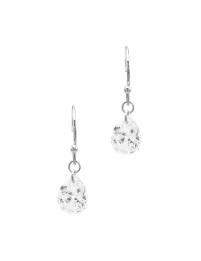 BOUCLES D'OREILLES CROCHET EN ARGENT AVEC SOLITAIRE GOUTTE