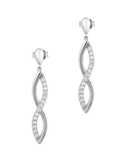 BOUCLES D'OREILLES EN ARGENT INFINI PENDANT AVEC PIERRES