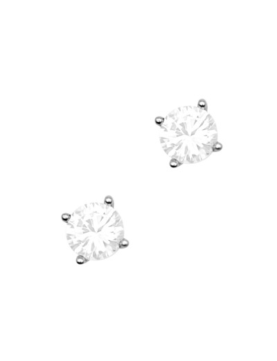 BOUCLES D'OREILLES EN ARGENT SOLITAIRE SUR GRIFFES