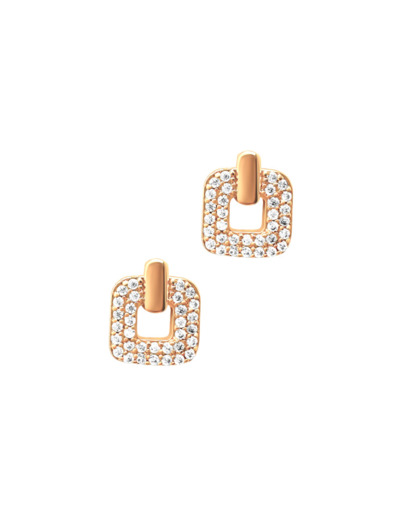 BOUCLES D'OREILLES CARREES AVEC ZIRCONIUM