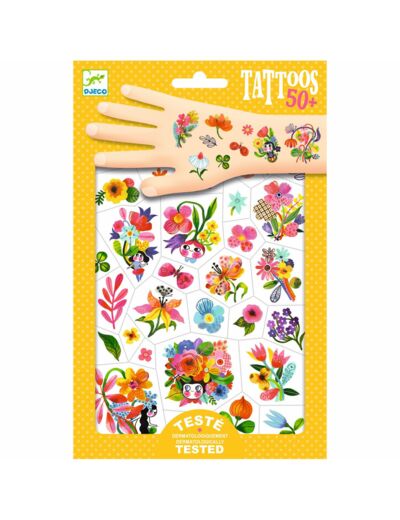 Set de tatouages à fleurs