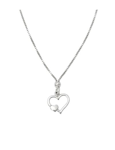 COLLIER EN ARGENT AVEC COEUR