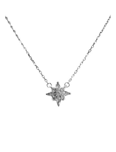 COLLIER EN ARGENT MOTIF FLEUR AVEC PIERRES