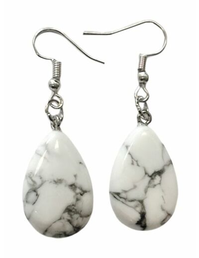 Claraline : Boucles d'Oreilles Goutte Howlite