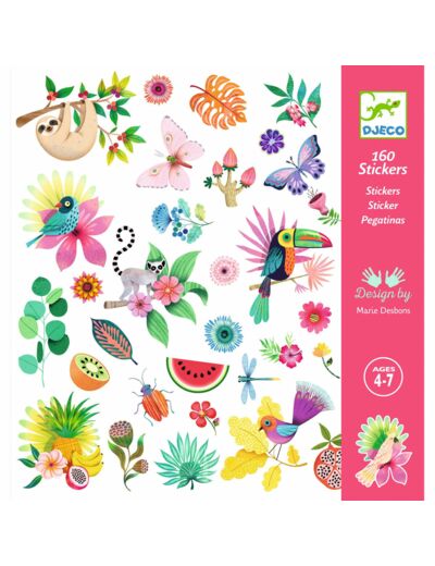 Djeco stickers fleurs et animaux Paradise