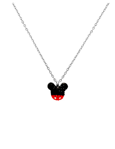 COLLIER EN ACIER PENDENTIF MICKEY MOUSE AVEC STRASS