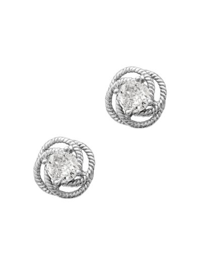 BOUCLES D'OREILLE ARGENT AVEC GROS SOLITAIRE