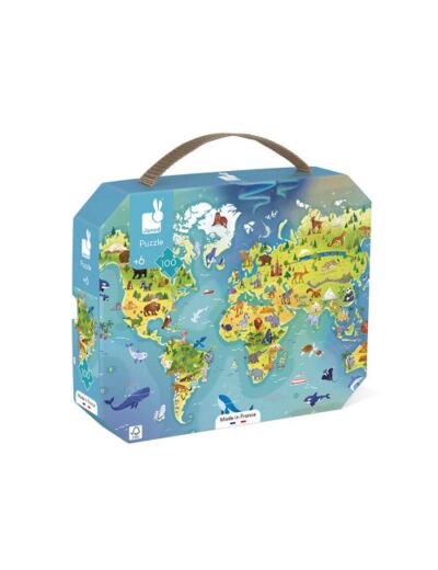 Janod - Puzzle Le monde - 100 pcs - J02607