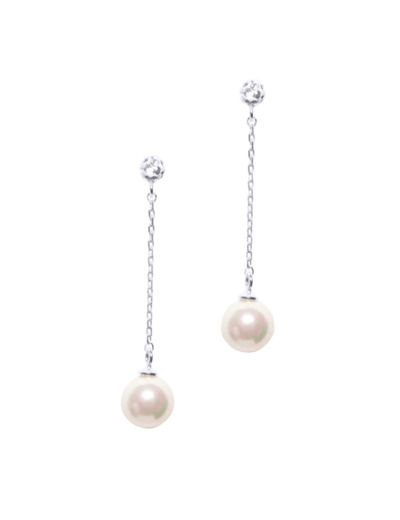 BOUCLES D'OREILLES EN ARGENT PERLE PENDANTE