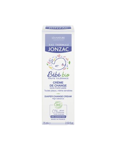 Jonzac : ETJ Crème de Change Bébé bio Haute Tolérance 75 ml