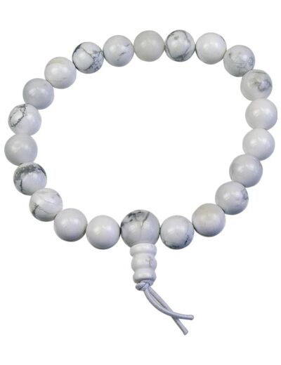 Claraline : Bracelet mala tibétain - Howlite Blanche